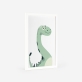 Poster infantil com um dinossauro verde sorridente, perfeito para decoração de quartos de bebé e crianças. 4